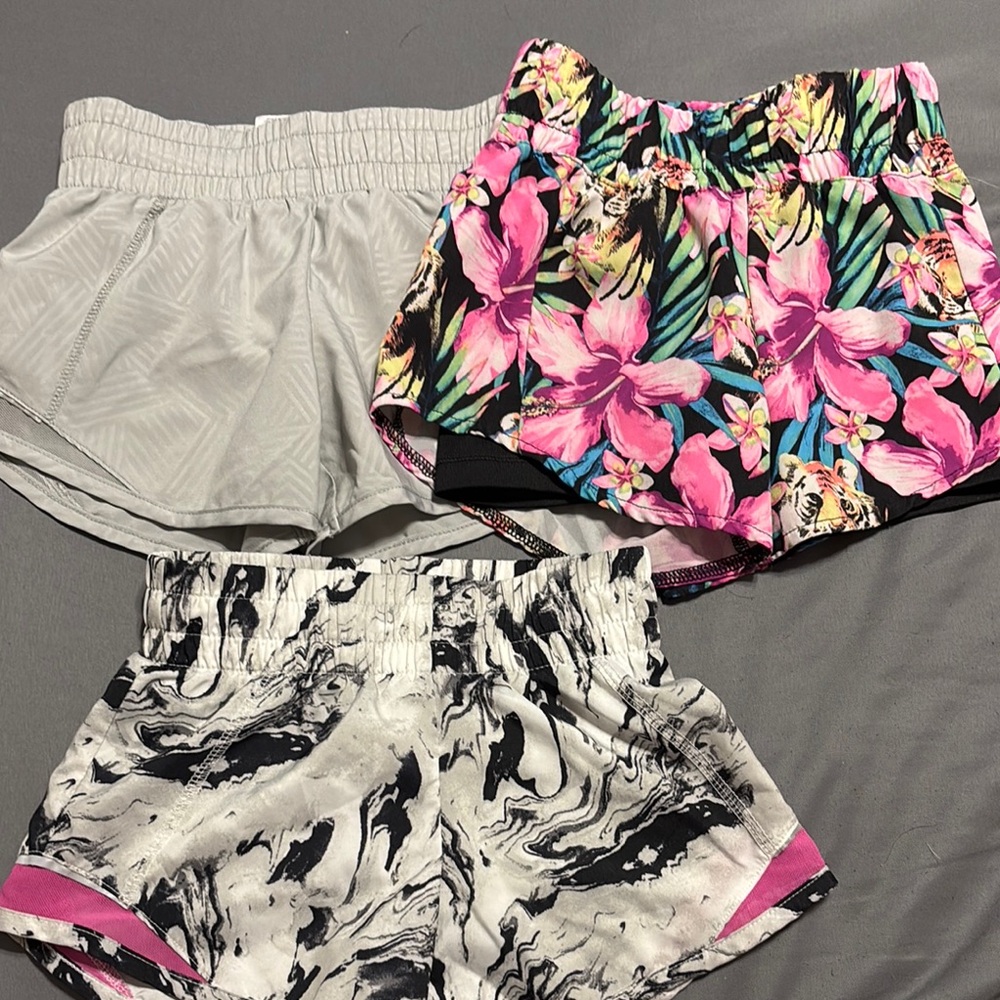 Floral and Marble Girls Shorts Set